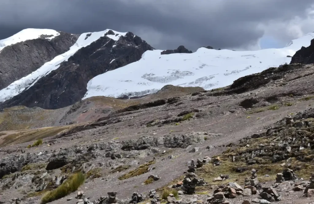 Ausangate is surrounded by snow.