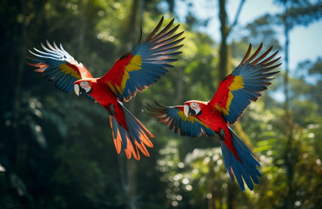 macaws_flying