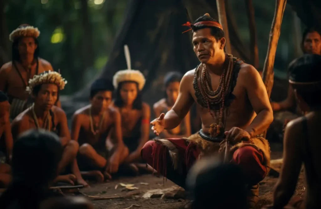 A reunion being driven by a native community's leader.