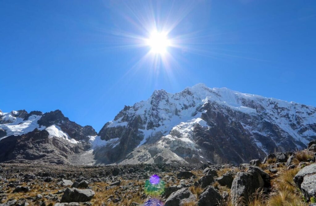 Salkantay's peak seen from the vantage point.